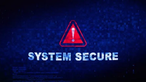System Secure Text Digital Noise Twitch Glitch Distortion Effect Error Loop Stock-Footage 106701648