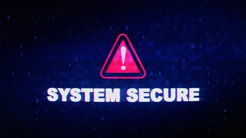 System Secure Text Digital Noise Twitch Glitch Distortion Effect Error Animation Stock-Footage 106701818