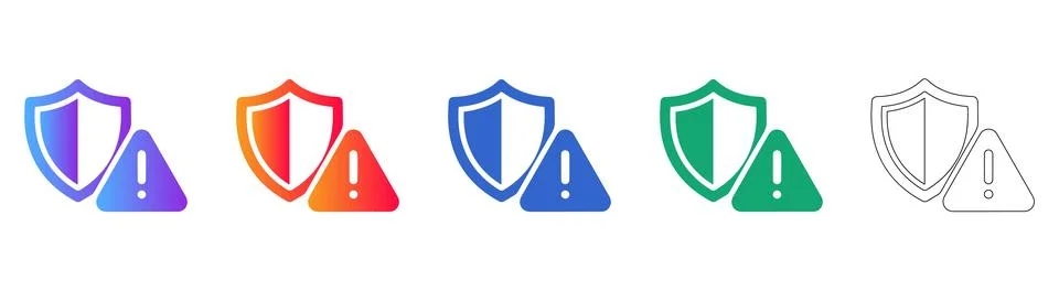System Security Alert and Danger Icons Stock Illustration