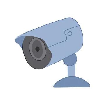 System security camera cartoon vector illustration Stock Illustration