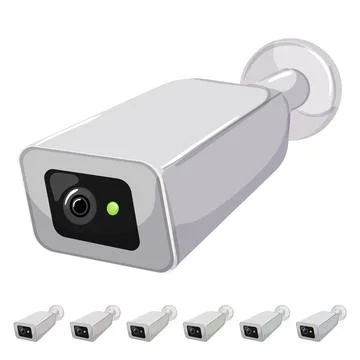 System security camera cctv cartoon vector graphic Illustrazione stock