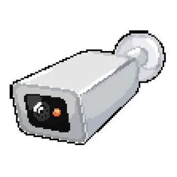 System security camera cctv pixel art vector illustration 스톡 일러스트