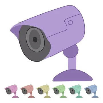 System security camera vector cartoon graphic Illustrazione stock