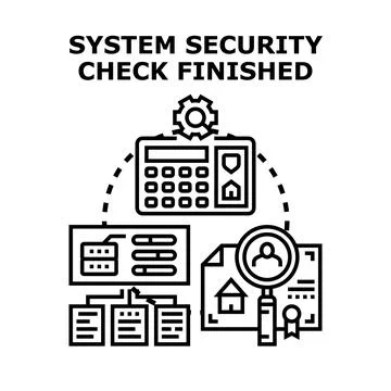 System security check finished digital technology concept 스톡 일러스트