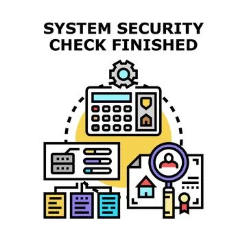 System security check finished digital technology concept Stock Illustration