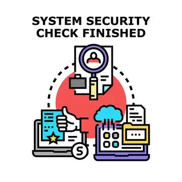 System security check finished verifying data protection 스톡 일러스트