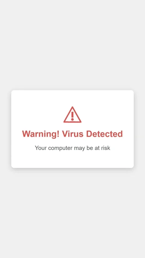 System Security Risk Warning Message - Vertical Version. Stock Footage 339156880
