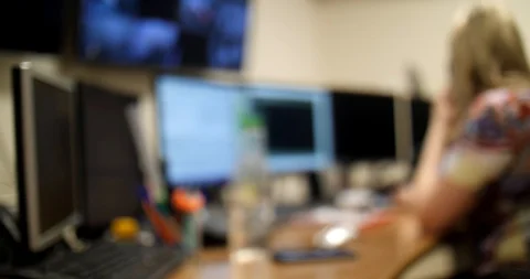 System Security Specialist Working at System Control Center. Room is Full of 動画素材 102383218