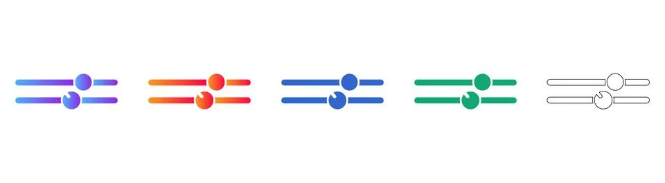 System Settings Adjustment Slider Icons Stock Illustration