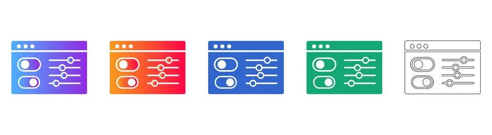 System Settings and Control Icons Ilustração Stock