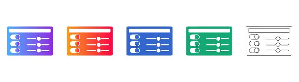 System Settings and Control Panel Icons 스톡 일러스트