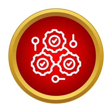 System settings process with gears and check marks Stock Illustration