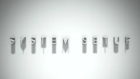 System setup 3D title animation white text on a white background Stock Footage 299427401