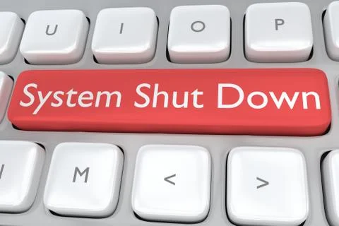 System Shut Down concept Illustrazione stock