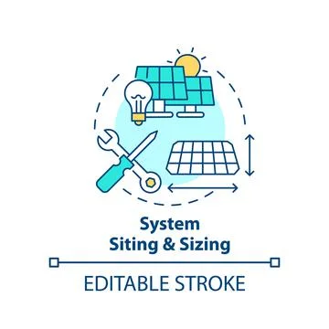 System siting and sizing concept icon Stock-Illustration