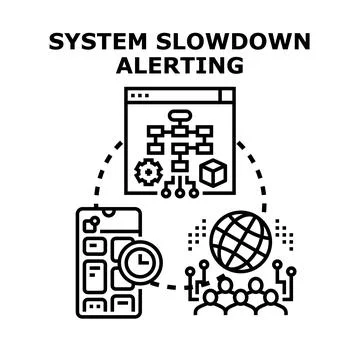 System slowdown alerting concept vector illustration 스톡 일러스트
