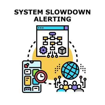 System slowdown alerting concept vector illustration Stock Illustration