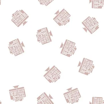 System software glyph seamless pattern Illustrazione stock