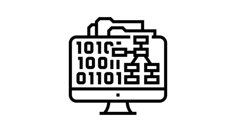 System software line icon animation Video stock 224280095