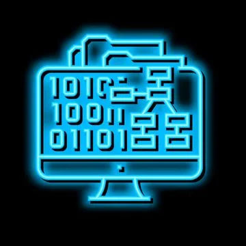 System software neon glow icon illustration Stock Illustration