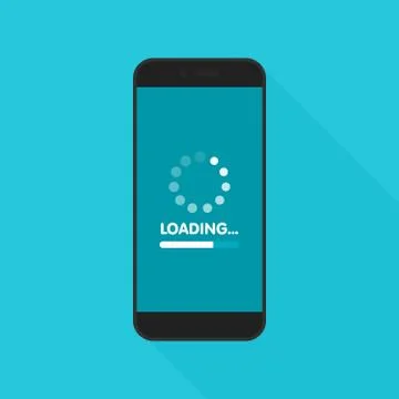 System software update and upgrade concept. Loading process in smart phone sc 库存插图