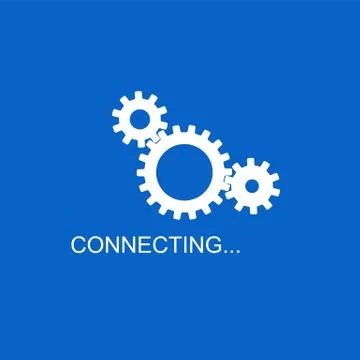 System software update and upgrade concept. Connecting process screen. Vector Stock Illustration