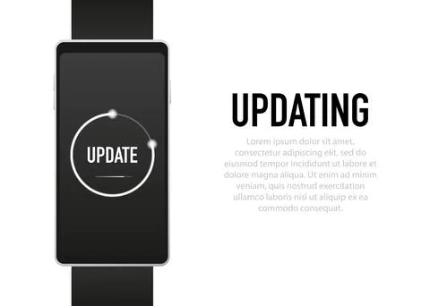 System software update and upgrade concept. Loading process screen. Vector il Stock Illustration