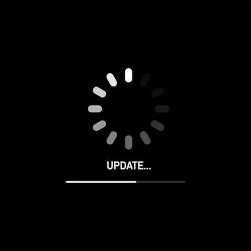 System software update and upgrade concept on black background. Vector 스톡 일러스트