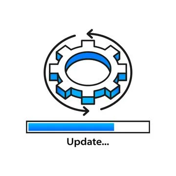 System software update and upgrade. Install new software. Installing app patch Stock Illustration