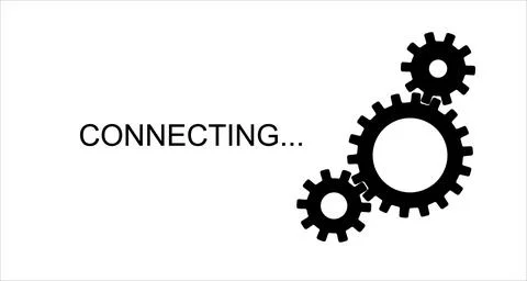 System software update and upgrade concept. Connecting process screen. Vector Stock Illustration