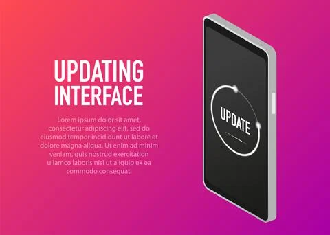 System software update concept. Loading process in smart phone screen. Vector Stock Illustration