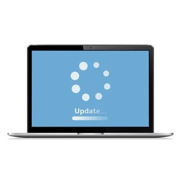 System software update concept. Loading process on laptop screen. イラスト素材