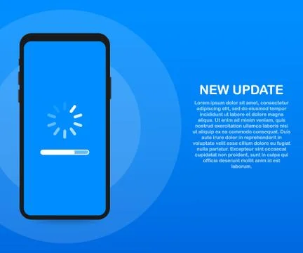 System software update, data update or synchronize with progress bar on the s 스톡 일러스트