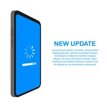 System software update, data update or synchronize with progress bar on the s 스톡 일러스트