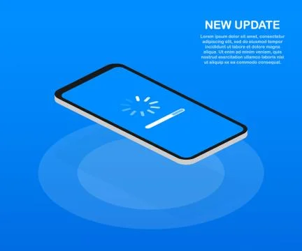 System software update, data update or synchronize with progress bar on the s 库存插图