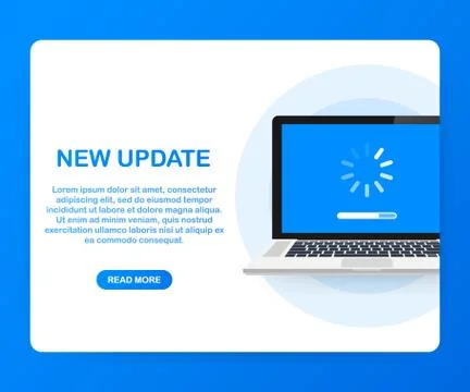 System software update, data update or synchronize with progress bar on the s Illustrazione stock