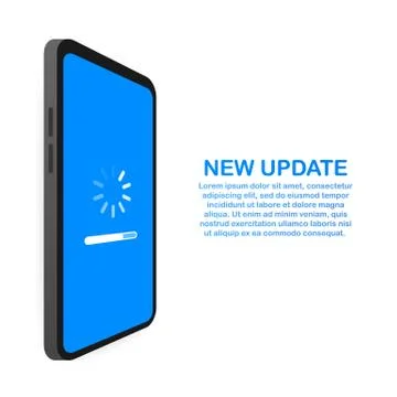 System software update, data update or synchronize with progress bar on the s Illustrazione stock