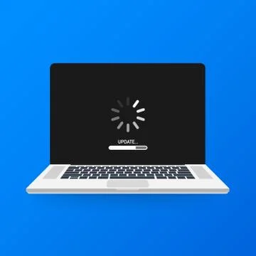 System software update, data update or synchronize with progress bar on the s Stock Illustration