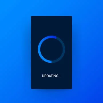 System software update, data update or synchronize with progress bar on the s 库存插图