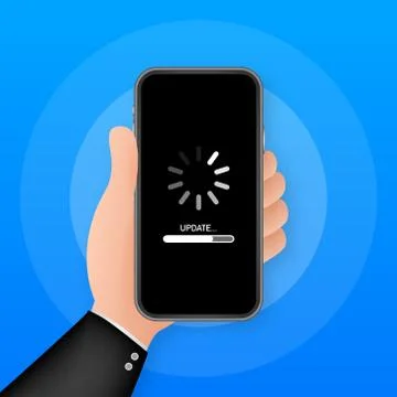 System software update, data update or synchronize with progress bar on the イラスト素材