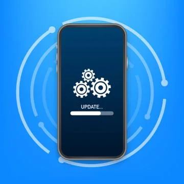 System software update, data update or synchronize with progress bar on the 스톡 일러스트