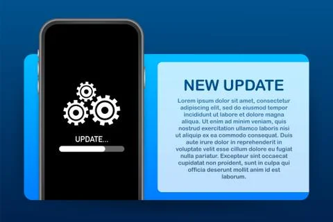 System software update, data update or synchronize with progress bar on the 스톡 일러스트
