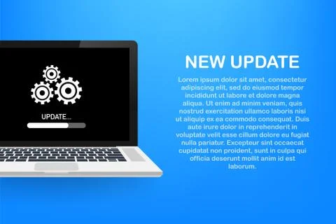 System software update, data update or synchronize with progress bar on the Stock Illustration