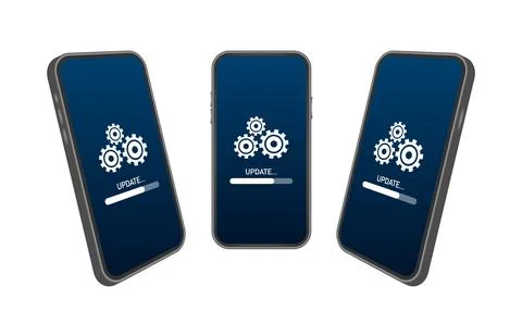 System software update, data update or synchronize with progress bar on the Stock Illustration