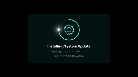 System software update installation screen animation Vídeo Stock 347573355