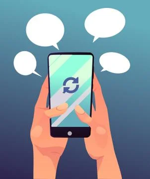 System software update or page refreshing on the screen of smartphone. イラスト素材