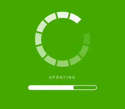 System software update or upgrade. Application loading process symbol web screen 스톡 일러스트