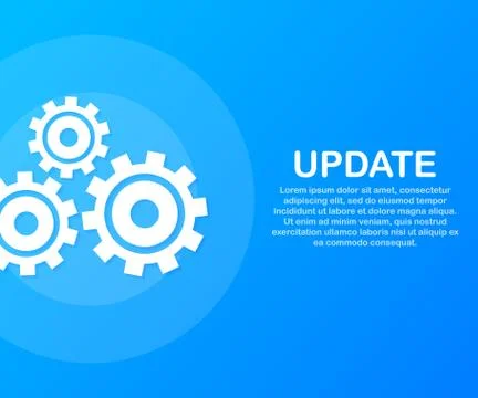 System software update or upgrade. Banner new update, Badge, sign. Vector sto Stock Illustration