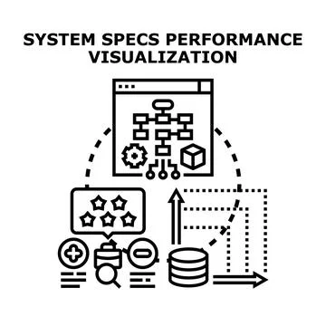 System specifications performance visualization concept Illustrazione stock