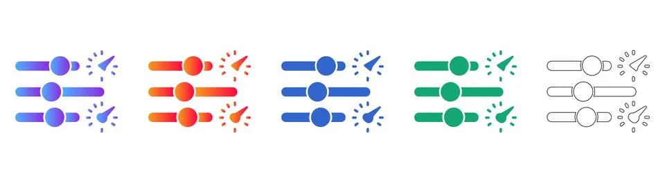 System Speed and Performance Measurement Icons Stock Illustration